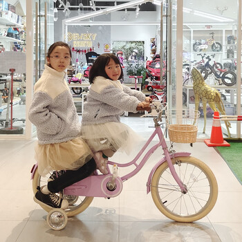 纽斯加自行车纽斯加2022款带后座日式儿童自行车日韩风女童女生公主风