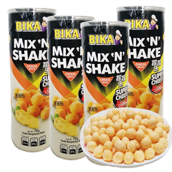 BIKA摇摇乐 膨化食品 马来西亚进口 70g/桶 零嘴 网红零食 休闲食品 4桶-芝士球