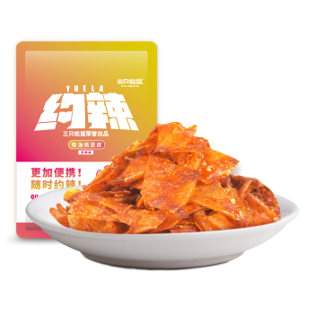 三只松鼠香辣味豆皮儿时怀旧炸辣片辣条休闲零食特产素食小吃60g/袋