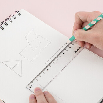 广博(guangbo)15cm/20cm直尺测量绘图尺子透明塑料刻度学生办公用 单