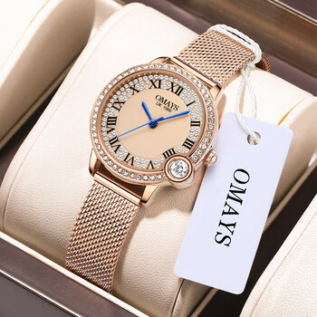 冠琴omays系列手表女士石英表轻奢国潮镶钻女表超薄小表盘520送女友