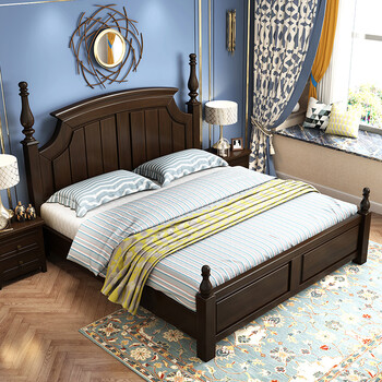 威迪利美式乡村全实木床双人床主卧婚床田园1.