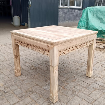 合家盈老榆木八仙桌实木中式正方形餐桌老式农村家用桌子中堂四方桌椅