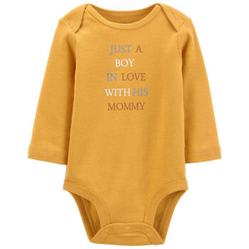 carters童装男孩纯棉连体衣爬服洋气宝宝爱妈妈字母logo长袖纪念装