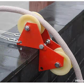 定制适用外墙高空作业安全绳收绳器蜘蛛人专用吊绳护绳器手动滑轮