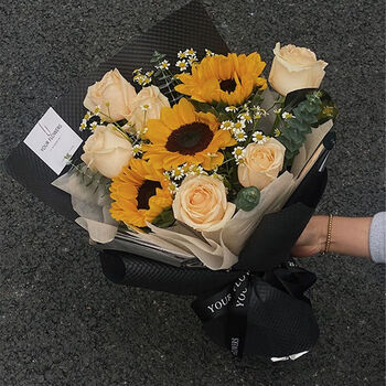 高考花束送孩子朋友老师毕业花束向日葵仿真花束成品毕业季送朋友 6只