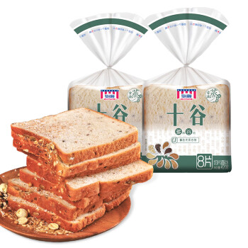 曼可顿 臻十谷切片面包 吐司烘焙面包 420g*2包组合装
