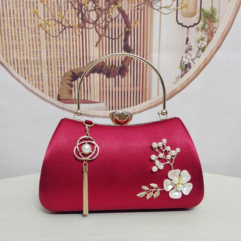 酷奇袋鼠(kuqidaishu)旗袍手包2023新款复古手提包喜妈妈婆婆婚宴礼服