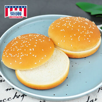 曼可顿芝麻汉堡胚面包快餐店同款汉堡包即食早餐汉堡整箱圆形汉堡2条