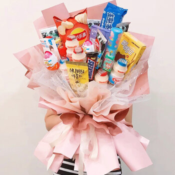 钰尚网红零食花束成品同城配送生日送男朋友养乐多牛奶旺仔上海北京店