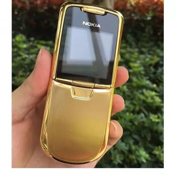 nokia/8800滑盖商务老款全钢金属经典怀旧收藏手机 黑色手机 1电 金色