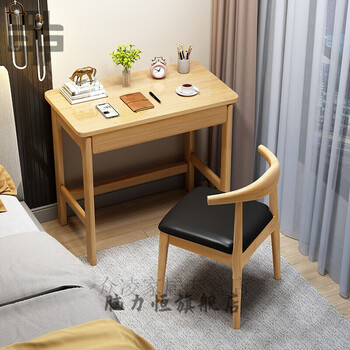猎卡威卧室小户型实木书桌简约床头桌家用台式电脑桌学生迷你06米原木