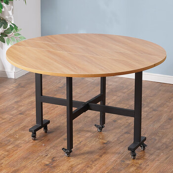 湘桌坊折叠桌家用折叠餐桌小户型多功能收纳吃饭桌子圆形移动客厅大