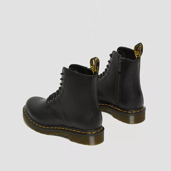 马汀博士drmartens1460pascalfront复古拉链高帮马丁靴女款黑色36码