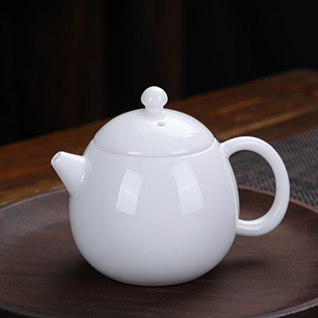 陶瓷景德镇白瓷西施壶家用陶瓷功夫茶具手工单壶简约羊脂玉凤鸣壶茶壶
