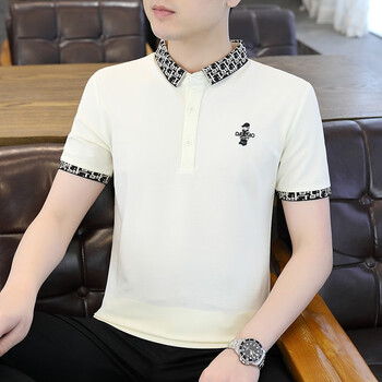 七匹狼男士刺绣夏季翻领短袖t恤青年休闲半袖polo衫衣服潮流领体恤we