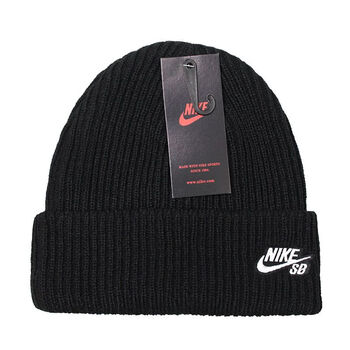 nike王一博同款高品质加厚针织帽男女校园冬季毛线帽户外防冷帽子sb款