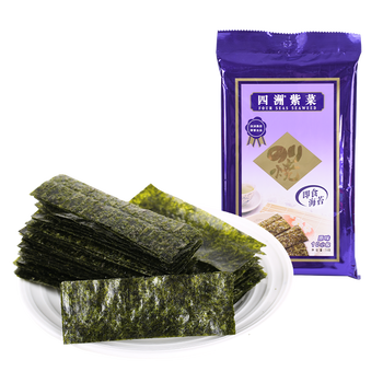 四洲紫菜即食海苔儿童零食独立包装休闲零食原味76g10小袋