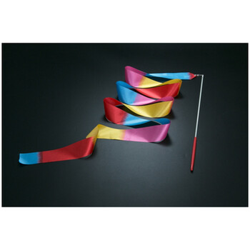 舞彩带棒儿童早教跳舞丝带条玩具手甩七彩带长绸体操舞蹈道具长2米宽5