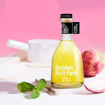 0添加低度发酵水果酒女士低度甜酒微醺晚安酒6vol白桃味500ml桃香甜美