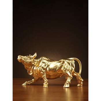 藏宝阁全铜幸运金牛摆件家居装饰品客厅玄关办公室牛年牛摆件贴金牛气