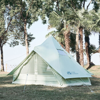 帐篷 户外露营防雨双开门带烟囱口棉布帐篷纪元240 nx2156101 山岚绿