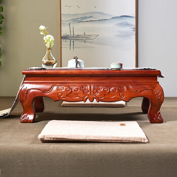 炕桌家用实木老榆木东北炕几虎腿中式榻榻米桌子飘窗矮桌地台木质 长