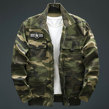 喜奏户外迷彩服外套男夹克工作服纯棉夏季薄款上衣服弹力耐磨多袋黄