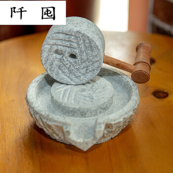 ‼️‼️石头磨子小石磨家用磨盘老石磨青石石磨家用磨盘手工石磨家用豆浆机石磨面粉1 观赏不带架子(不能用)【图片 价格 品牌 报价】-京东