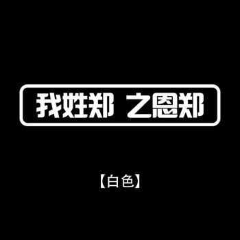 王陈赵张创意搞笑个性贴纸后档贴抖音同款趣味反光 白色