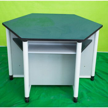 生态同款学生科学六边桌学校微机室六边形电脑桌组合彩色阅览拼接六角