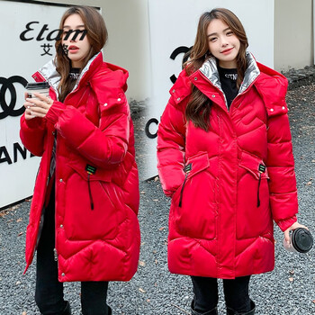 羽绒棉衣女韩版宽松秋冬字母印花棉袄新款可擦棉服大红色3xl165185斤