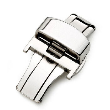 表扣 皮表带扣 双按蝴蝶扣 手表扣 钢表带扣 蝴蝶扣 银色 10mm