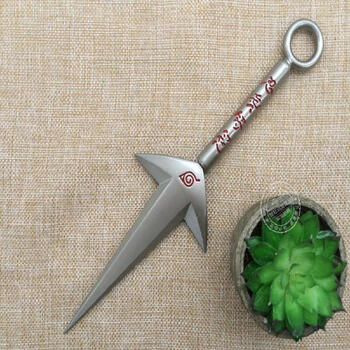 青骢马火影忍者兵器阿斯玛四代目苦无龙刃大兵器盒装 四代目奶白色单