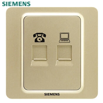 西门子(siemens) 开关插座面板 映彩系列日耀金色弱电产品 电话 电脑