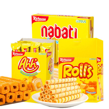 丽芝士 休闲零食 richeese 印尼进口 奶酪味 玉米棒 夹心饼干休闲零食