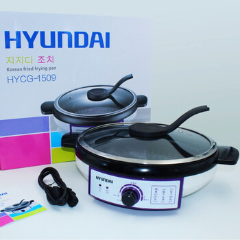 韩国现代（HYUNDAI）电炒锅HYCG-1509多功能6L大容量电火锅电煎锅 全能一体锅