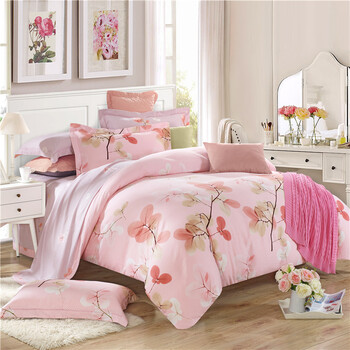 雅鹿 全棉四件套 纯棉阳绒加厚保暖床单被套床上用品套件 相思叶 加