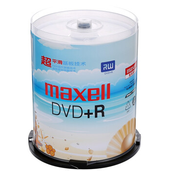 
                                                                                麦克赛尔（maxell）DVD+R光盘 刻录光盘 光碟 空白光盘 M2系列16速4.7G 珍珠白桶装100片                