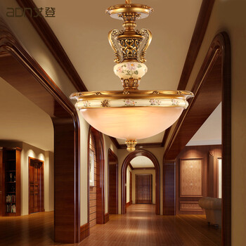 艾登 欧式吊灯复 客厅灯 酒店大堂吊灯 卧室灯 餐吊灯 LED吊灯 L1006 小号 带3个LED光源