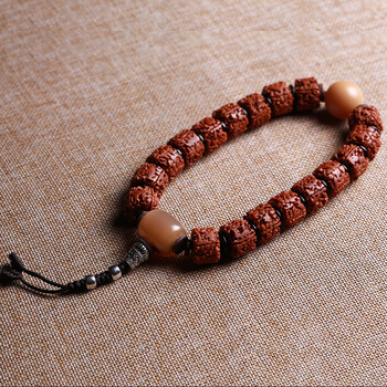 周定福尼泊尔无齿大金刚菩提子手串佛珠手持文玩男女菩提籽打磨手 上