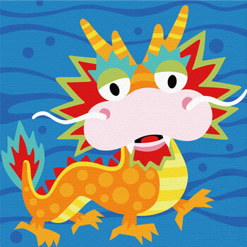 儿童数字油画diy特价动漫卡通自己填色画生日礼物学生装饰画 浅黄色