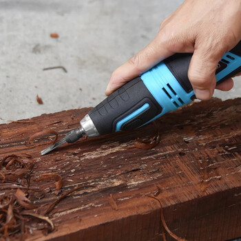 安捷顺无刷电动雕刻刀木工雕刻机电刻刀木凿机雕花凿根雕工具刻 蓝黑