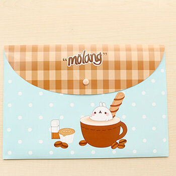 创意卡通兔子韩版小碎花a4加厚文件袋办公收纳袋一个兔子蓝色