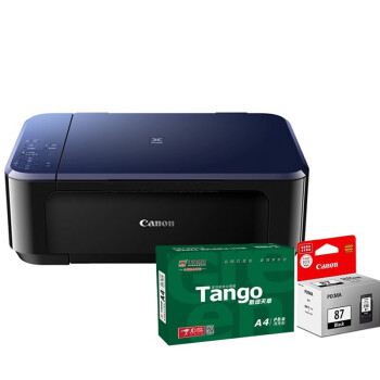 佳能（Canon）E568 彩色喷墨一体机一台+PG-87黑色墨盒两支+天章 新绿天章80克A4复印纸 500张/包 单包装
