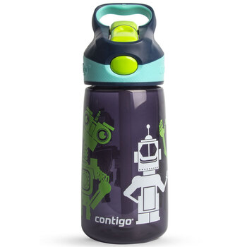美国Contigo塑料杯创意便携防漏儿童吸管杯学生儿童水杯 小机器人HBC-STR038