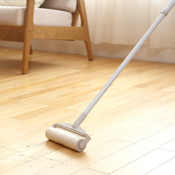 可撕式粘尘纸滚筒地板粘毛器 地毯沾灰尘黏毛滚毛器粘毛刷 可伸缩滚筒