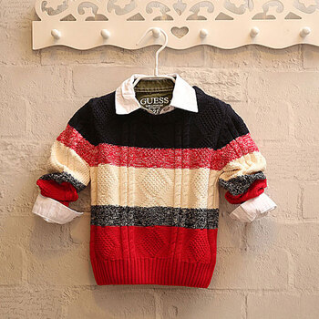 秋冬款男童儿童毛衣秋冬童装中小童雪花拼色套头毛衫韩版线衫打底衫潮