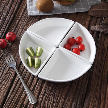 创意西餐盘纯白拼盘陶瓷盘子调料三角干果盘饭盘不规则酱料盘餐具