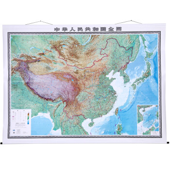 中国地形图覆膜超大卷轴版挂图 3米*2.2米